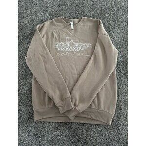 BELLA+CANVAS Womens Crewneck Sweatshirt M Taupe So God Made A Farmer